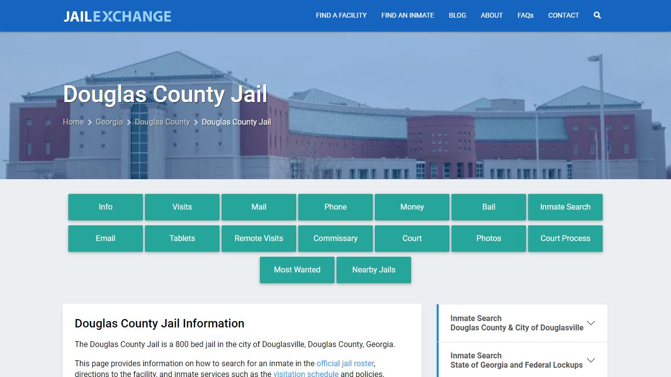 Douglas County Jail, GA Inmate Search, Information